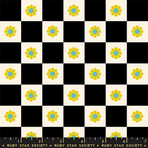 *Preorder* BLACK Flower Checks, Daisy Days by Alexia Abegg for Ruby Star Society