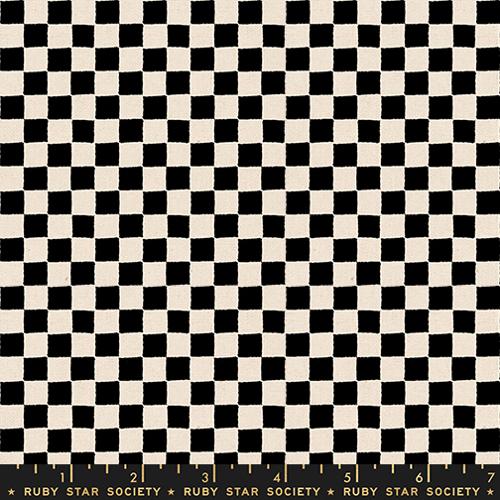 *Preorder* BLACK Block Print, Linen Cotton Canvas, Daisy Days by Alexia Abegg for Ruby Star Society