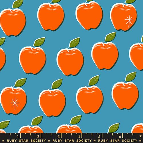 *Preorder* VINTAGE BLUE Apples, Sparkle Shopper by Melody Miller for Ruby Star Society