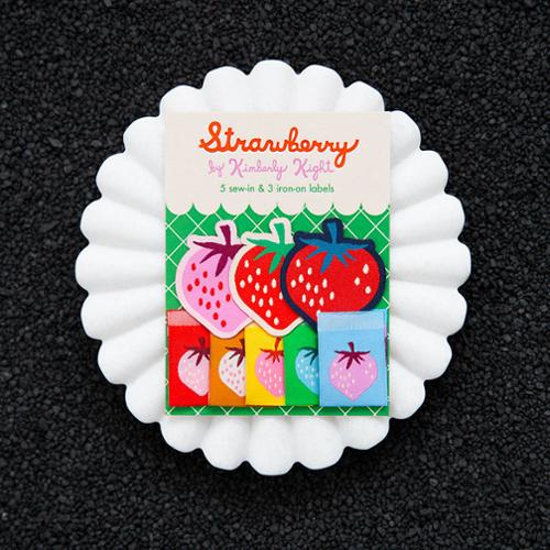 Strawberry Rainbow Woven Labels by Kim Kight for Ruby Star