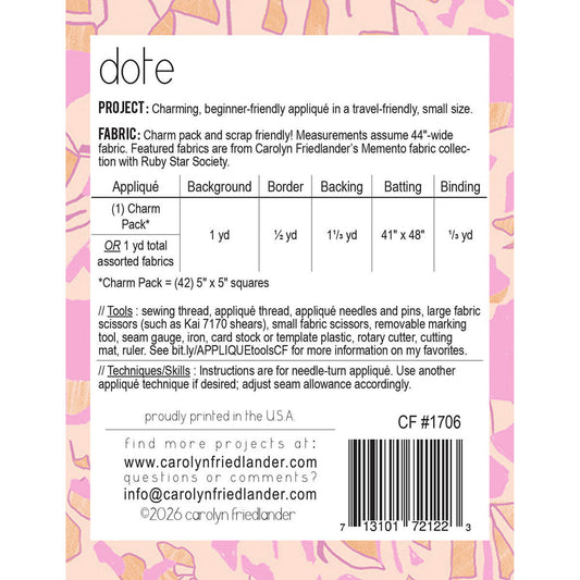 Dote Charm Quilt Pattern by Carolyn Friedlander