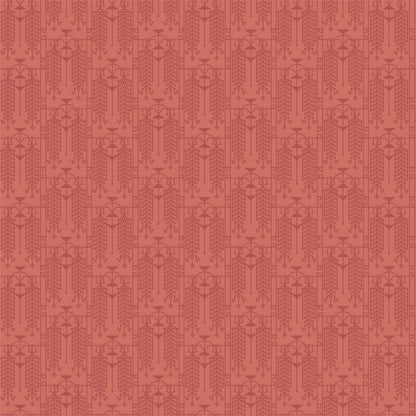 POTTERY RED Design A from The House Beautiful Collection  By Frank Lloyd Wright, Cloud9 Organic Cotton