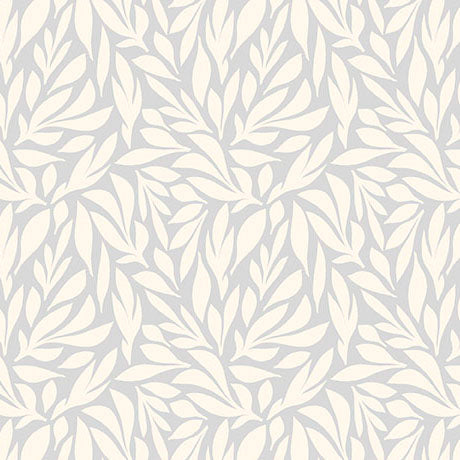 GRAY Leaf Silhouette Cotton Linen, Wild Beauty by Quilting Treasures