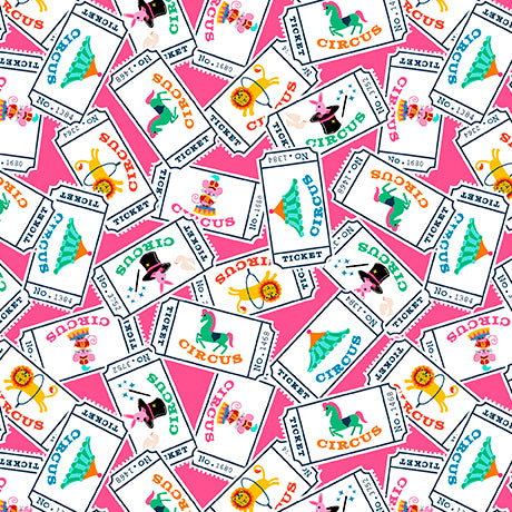 BUBBLEGUM Circus Tickets, Circus Spectacular by QT Fabrics