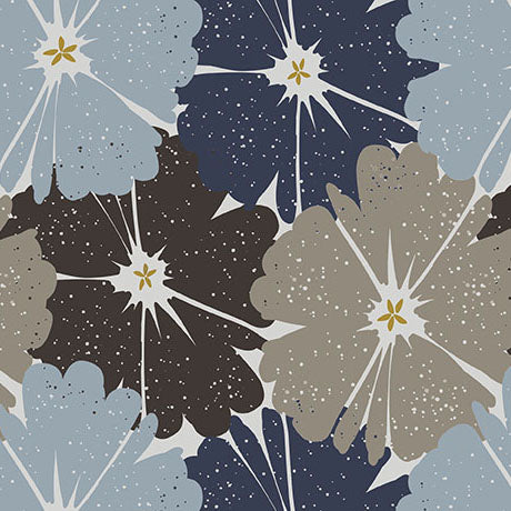 BLUE Contemporary Floral, Modern Refinement by QT Fabrics