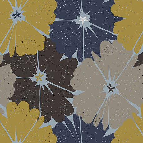 GOLD Contemporary Floral, Modern Refinement by QT Fabrics