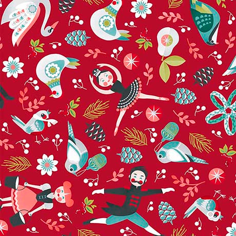 RED Characters, 12 Days of Christmas by QT Fabrics