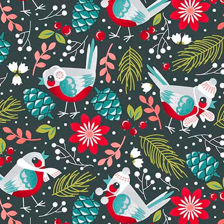 HUNTER Calling Birds, 12 Days of Christmas by QT Fabrics