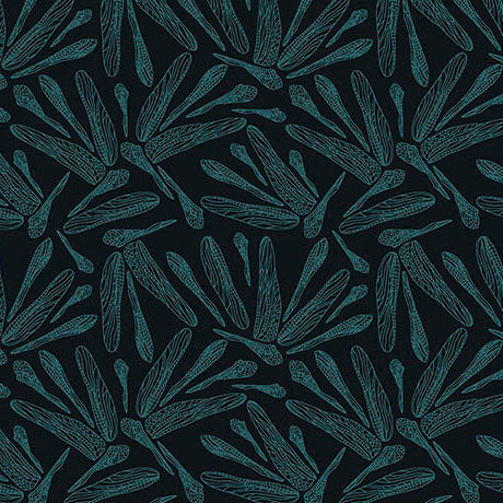 MIDNIGHT Wings Linen Blend, Meadow Drift by QT Fabrics