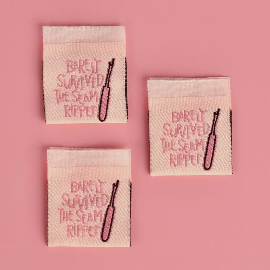 Barely Survived the Seam Ripper Sew In Labels by Kati Cupcake