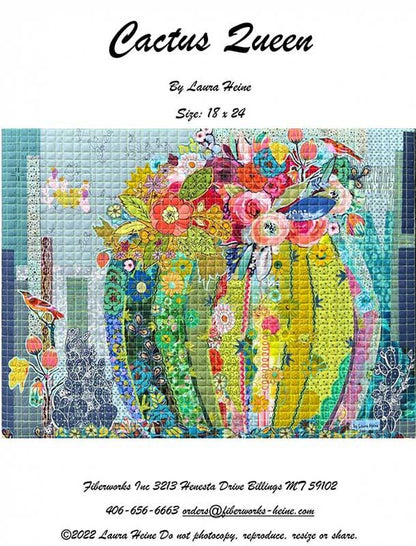 Cactus Queen Collage Quilt Pattern by Laura Heine Fiberworks
