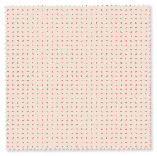 PINK ON NATURAL Beans Felicity Basics by Felicity Fabrics