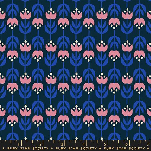 TEAL NAVY Gathering from Woodland Park by Rashida Coleman Hale for Ruby Star Society