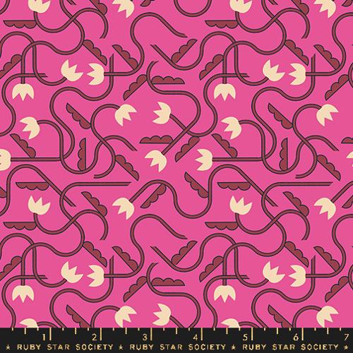 RASPBERRY That One Flower Print from Woodland Park by Rashida Coleman Hale for Ruby Star Society