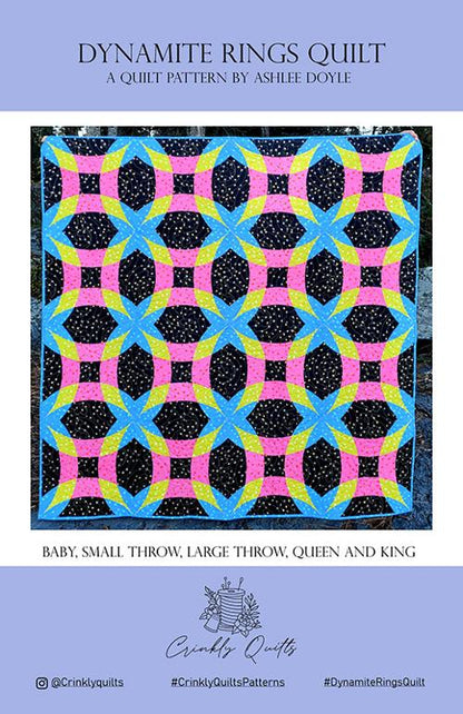 Dynamite Rings Quilt Pattern from Crinkly Quilts