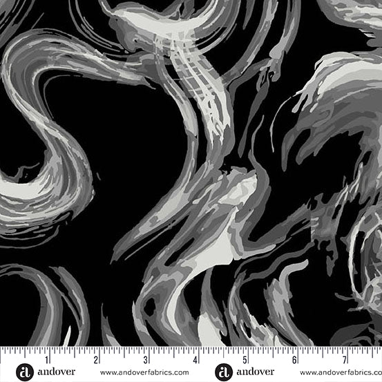 RAVEN Smolder, 108" Wideback Phantasm by Libs Elliot for Andover Fabrics