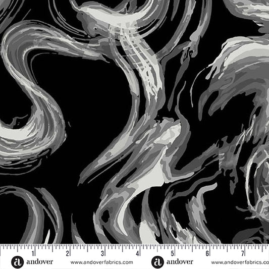 RAVEN Smolder, 108" Wideback Phantasm by Libs Elliot for Andover Fabrics