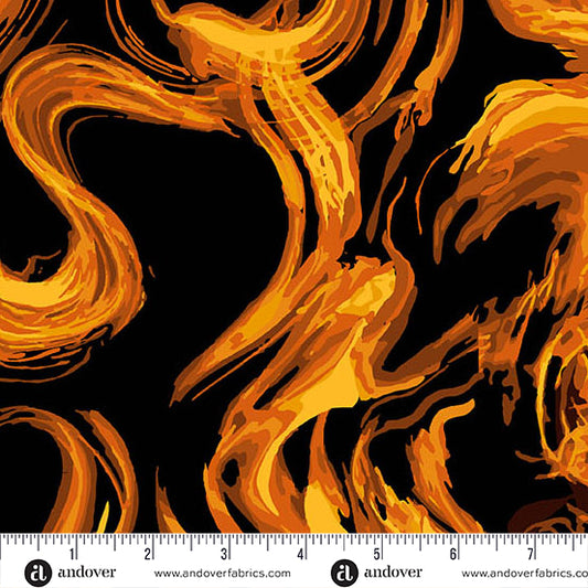 FLAME Smolder, 108" Wideback Phantasm by Libs Elliot for Andover Fabrics