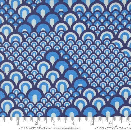 NAVY Sea Waves Blenders Geometric, Legendary Love by Sariditty, Moda Fabrics