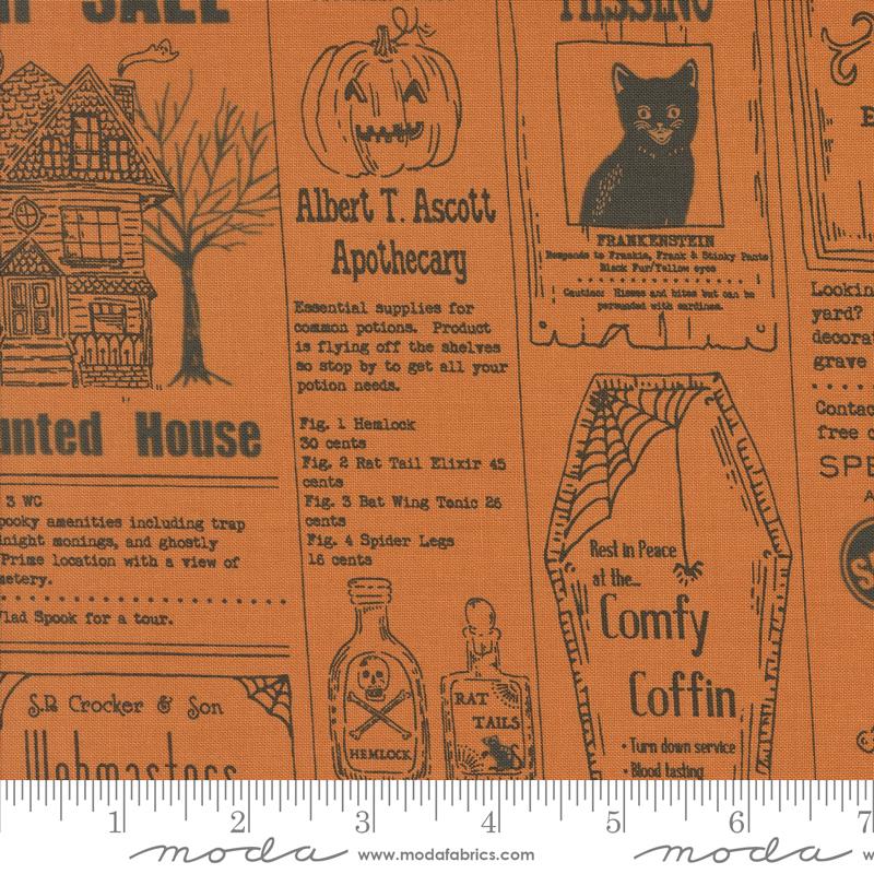 PUMPKIN Vintage Newspaper Text and Words from Home Sweet Haunt by Stacy Iest Hsu