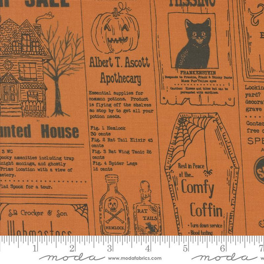 PUMPKIN Vintage Newspaper Text and Words from Home Sweet Haunt by Stacy Iest Hsu