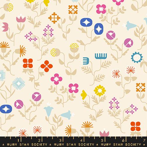 NATURAL Forget me Not Florals, Salutations  by Rashida Coleman Hale for Ruby Star Society