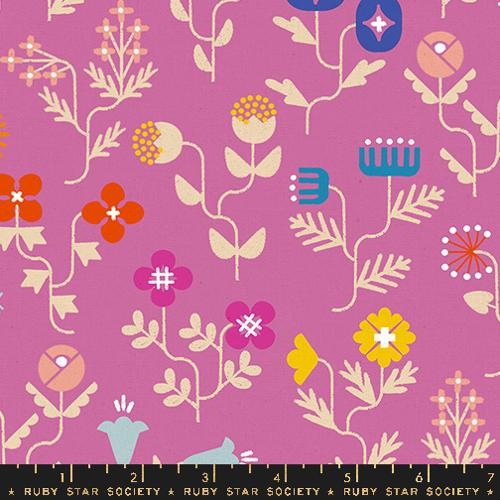 HELIOTROPE CANVAS Forget me Not Florals, Salutations  by Rashida Coleman Hale for Ruby Star Society