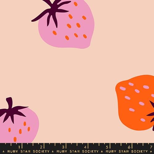 PEACH, 108" Wideback, Strawberry by Kimberly Kight for Ruby Star Society