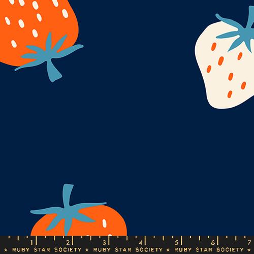 NAVY, 108" Wideback, Strawberry by Kimberly Kight for Ruby Star Society