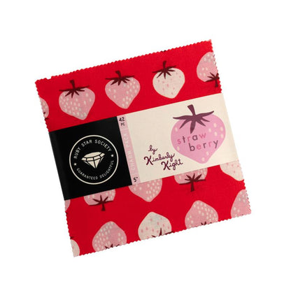 5" Charm Pack of Strawberry by Kimberly Kight for Ruby Star Society