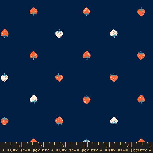 NAVY Cotton Lawn from Strawberry by Kimberly Kight, Ruby Star Society