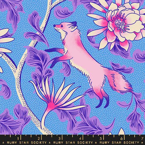 LINDLEY BLUE Fox Bloom Florals from Glow Garden by Sarah Watts for Ruby Star Society