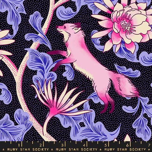 BLACK Fox Bloom Florals from Glow Garden by Sarah Watts for Ruby Star Society