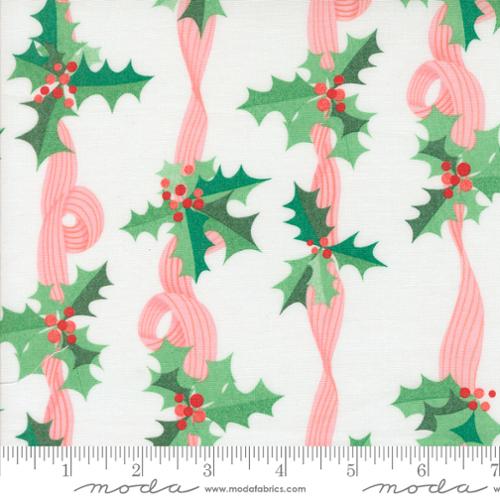 SNOW Holly Stripes from Tiny Christmas by Lizzy House, Moda Fabrics