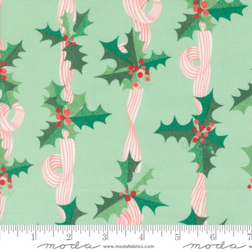 MINT Holly Stripes from Tiny Christmas by Lizzy House, Moda Fabrics