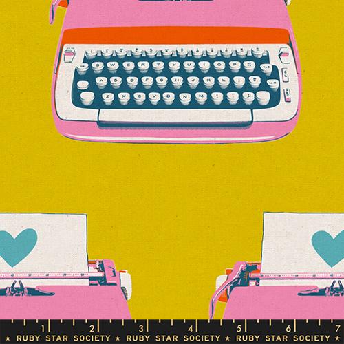 GOLDEN Typewriters Cotton Canvas from Best Day Ever by Melody Miller for Ruby Star Society