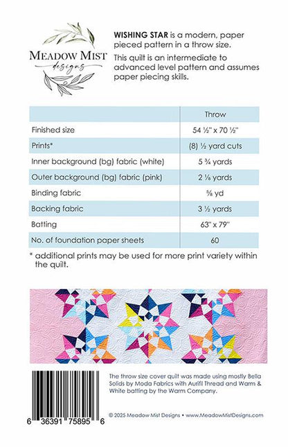 Wishing Star Quilt Pattern by Cheryl Brickey for Meadow Mist Designs