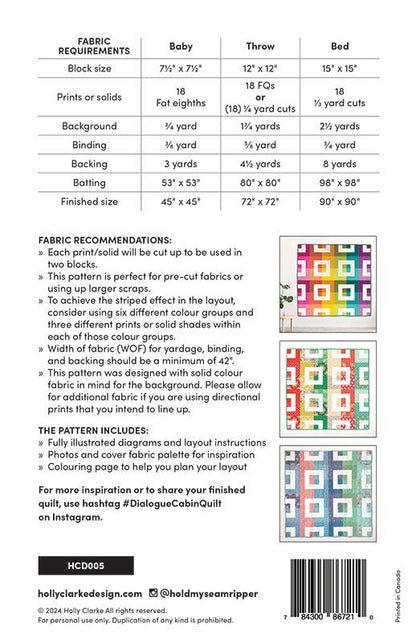 Dialogue Quilt Pattern by Holly Clarke Design