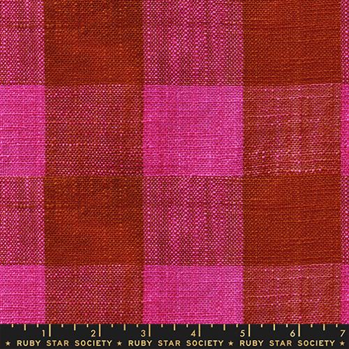 HOT PINK Checker, Sunshine Toweling by Alexia Abegg for Ruby Star Society 16" Wide