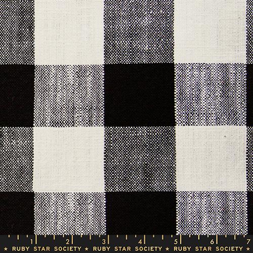 BLACK Checker, Sunshine Toweling by Alexia Abegg for Ruby Star Society 16" Wide