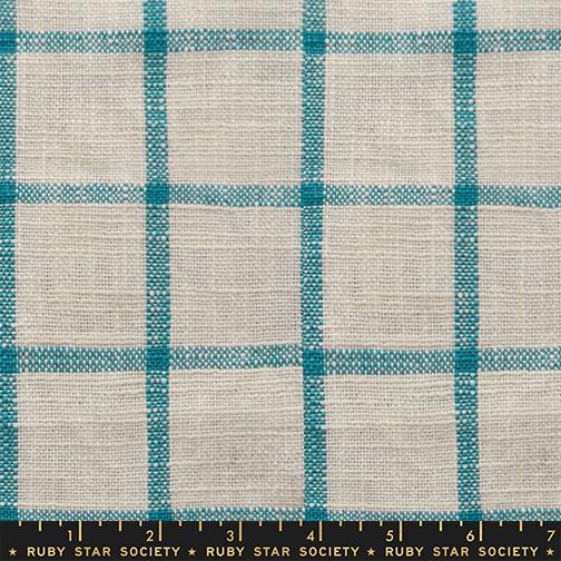TURQUOISE Kitchen Window, Sunshine Toweling by Alexia Abegg for Ruby Star Society 16" Wide
