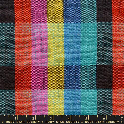 BLACK Picnic Plaid, Sunshine Toweling by Alexia Abegg for Ruby Star Society 16" Wide
