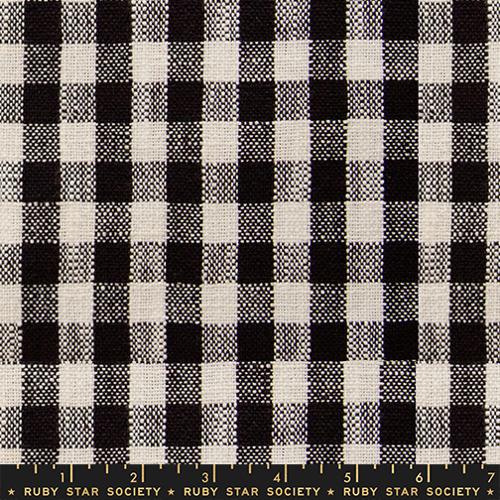 BLACK Small Checker, Sunshine Toweling by Alexia Abegg for Ruby Star Society 16" Wide