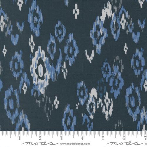 DEEP SEA Feathered Ikat, Boho Haven by Fancy That Design House for Moda Fabrics