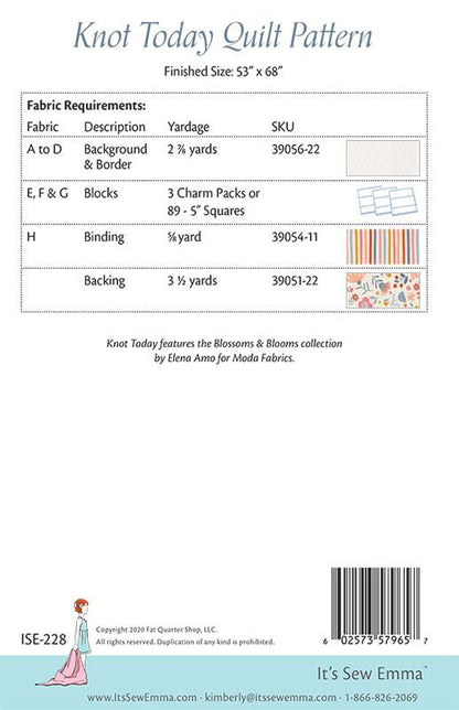 Knot Today Quilt Pattern designed by Angeles Jaso Tucker for It's Sew Emma