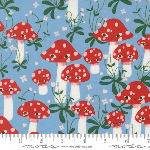 *Preorder* SKY Mushrooms, Funny Valentine by Lizzy House for Moda Fabrics