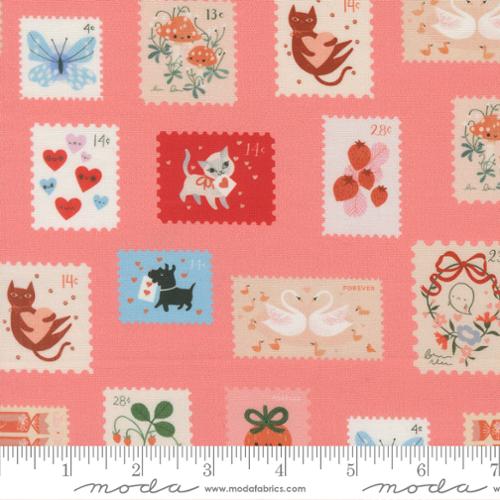 *Preorder* CORAL Stamps, Funny Valentine by Lizzy House for Moda Fabrics