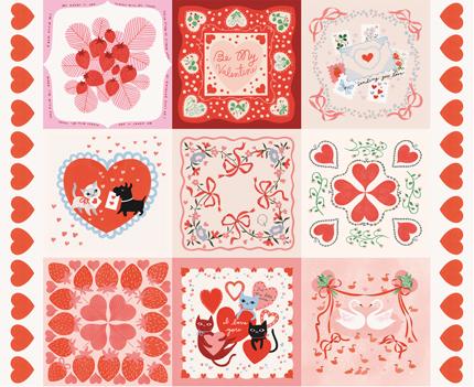 *Preorder* Funny Valentines Panel from Funny Valentine by Lizzy House for Moda Fabrics