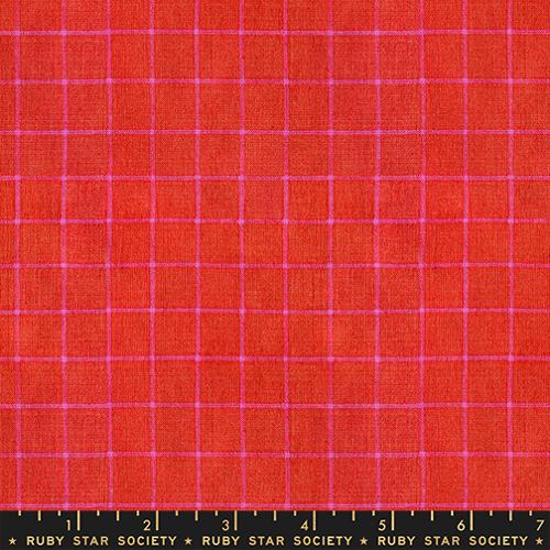 *Preorder* RED Small Windowpane, Warp and Weft Mystic Fable by Alexia Abegg for Ruby Star Society
