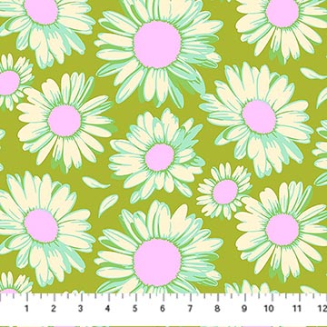 OLIVE Sunshine Daisies, Daisy Crush by Heather Bailey for FIGO Fabrics